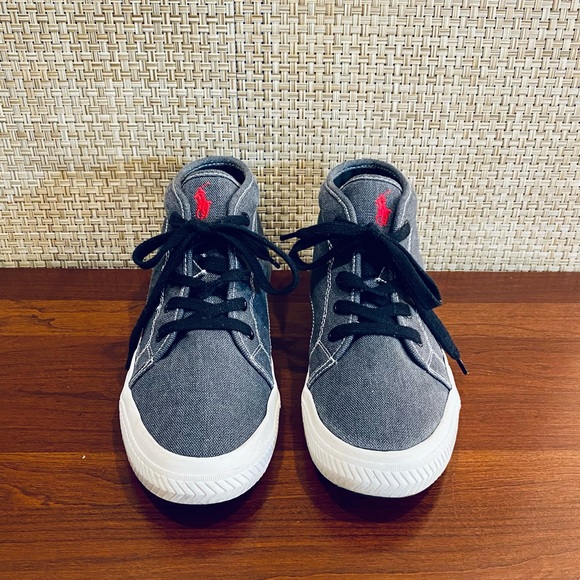 Polo Ralph Lauren Other - 🌟2xHP🌟Polo by Ralph Lauren Thurlos Hi Top Gray Canvas Sneakers 10.5